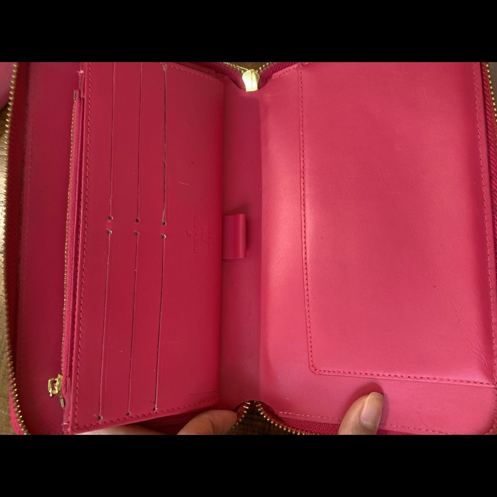 Louis Vuitton pink travel wallet